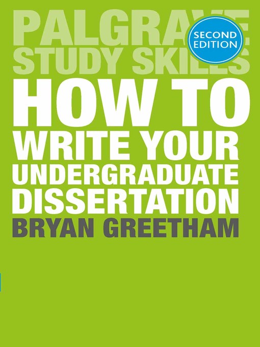 Cover image for How to Write Your Undergraduate Dissertation